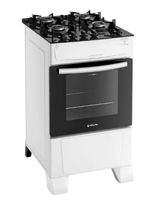 Fogão Atlas 4 Bocas branco Mônaco Top Glass com Acendimento automático - Bivolt