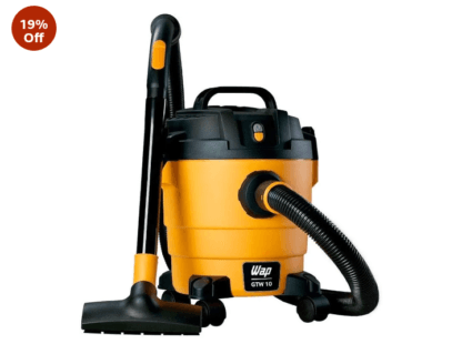 WAP Aspirador de Pó e Água GTW 10, Compacto, 10 Litros, com Mangueira de 1,5 Metros, Filtro Lavável, 140mbar 1400W 127V