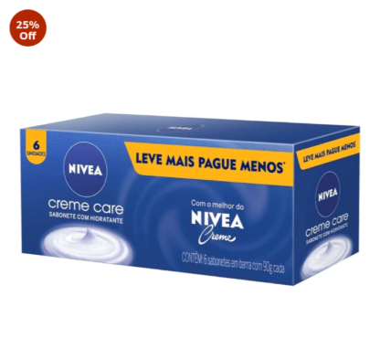 NIVEA Sabonete em Barra Creme Care Promo 6 un. 90g