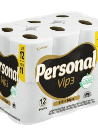 Personal Papel Higiênico Vip Folha Tripla Com 12 Rolos De 20M