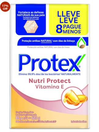 Sabonete em Barra Protex Nutri Protect Vitamina E 85g Leve 8 Pague 6