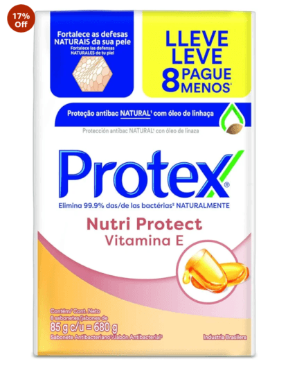 Sabonete em Barra Protex Nutri Protect Vitamina E 85g Leve 8 Pague 6