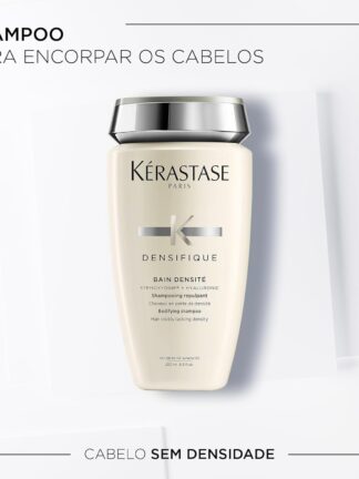 Kérastase Densifique Bain Densité, Shampoo Densificante com Power Renewal Complex, Ácido Hialurônico e Ceramida para Cabelos Finos e Sem Volume, 200ml