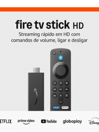 Fire TV Stick HD (Última geração) | Com controle remoto por voz com Alexa (inclui comandos de TV), controles de casa inteligente e streaming em HD