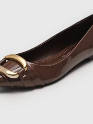 Sapatilha Santa Lolla Fivela metalizada marrom