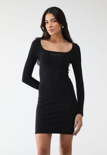 Vestido Tommy Jeans Curto logo preto