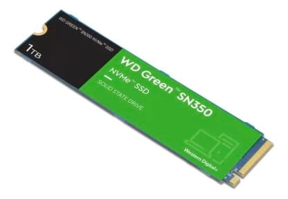 SSD m.2 2280 1TB Western Digital WD Green SN350 NVMe PCIe WDS100T3G0C Velocidade de Leitura até 3200MBs e Gravação até 2500MBs Verde