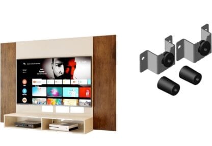 Painel para tv 43 polegadas com 2 nichos e suporte universal incluso (Off-ipê)