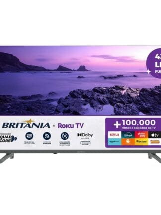 Smart TV DLED 43" Full HD Britânia BTV43VA4REGB Roku TV com HDMI, USB, Wi-Fi, Dolby Audio, Processador Quad-Core e Conexão com Alexa