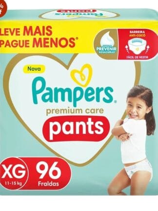 Pampers Pants Premium Care Fralda Fácil de Vestir XG 96 Unidades