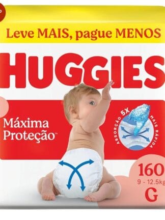 Fralda Descartável Huggies Máxima Proteção Tamanho G 160 unidades