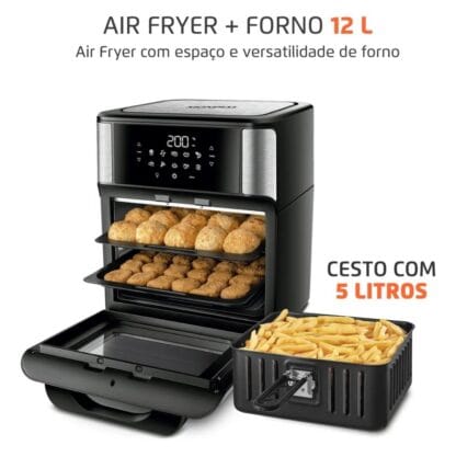 Fritadeira Air Fryer 12 litros Mondial Inox