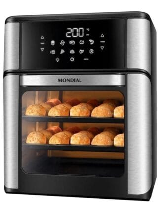 Fritadeira Air Fryer Forno Oven 12L, Mondial, Preto/Inox, 2000W, 110V - AFO-12L-BI