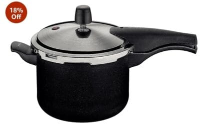 Panela de Pressão Tramontina Vancouver Effect em Alumínio com Revestimento Interno e Externo em Antiaderente Starflon Max Preto 20 cm 4,5 L