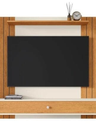 Painel Ripado Para Tv 43 Polegadas Berlim Com Gaveta Casa Jd (Off White Ripado)