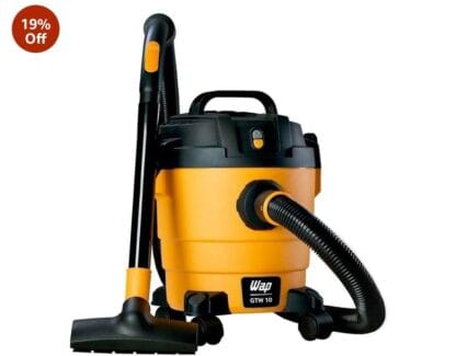 WAP Aspirador de Pó e Água GTW 10, Compacto, 10 Litros, com Mangueira de 1,5 Metros, Filtro Lavável, 140mbar 1400W 127V
