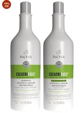 Inoar, Kit CicatriFios Plástica Capilar – Shampoo e Condicionador 1 litro cada