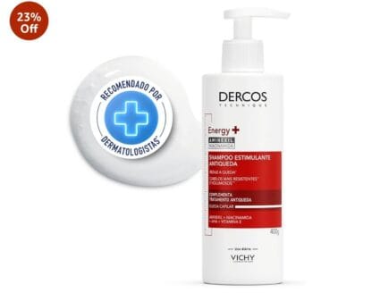 Vichy Shampoo Estimulante Antiqueda Energy+ Dercos Cabelos Fracos e Quebradiços 400g