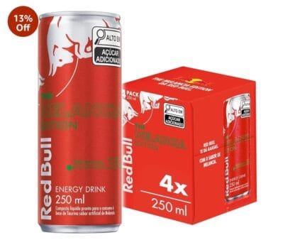 Pack de 4 Latas Red Bull Energético, Melancia, 250 m