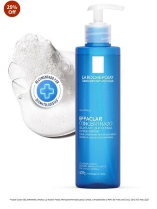 La Roche-posay Effaclar Gel Concentrado 300g. Gel de Limpeza Facial. Limpa a Pele Profundamente Reduzindo a Oleosidade e Lesões Acneica. Pele Oleosa. Ácido Salicílico, LHA, PCA de Zinco
