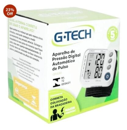 G-Tech Aparelho de pressão digital de pulso GP400, Branca