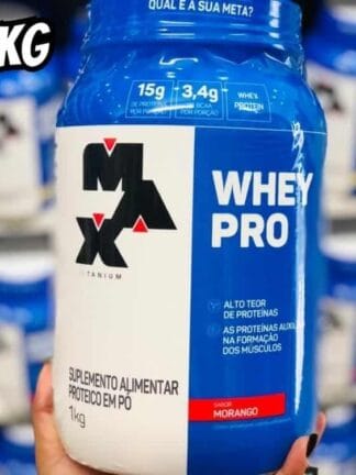 Whey Pro - 1000g Morango - Max Titanium, Max Titanium