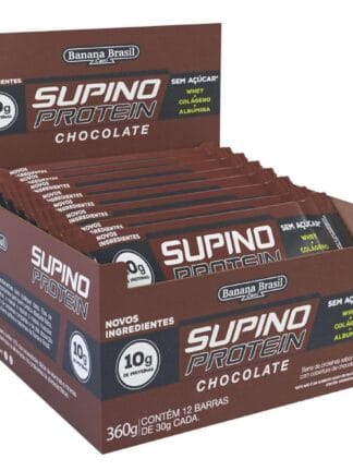 Banana Brasil Display Barra De Proteína Supino Protein Chocolate - 12 Unidades De 30G