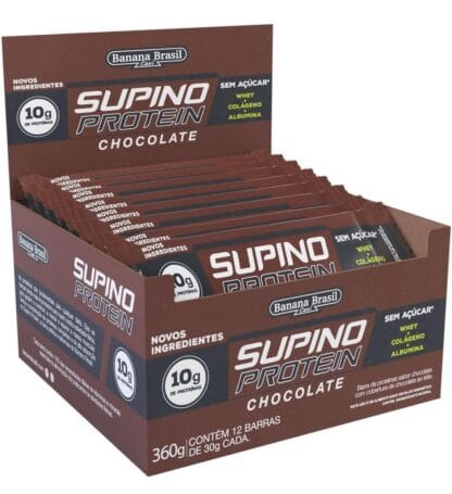 Banana Brasil Display Barra De Proteína Supino Protein Chocolate - 12 Unidades De 30G