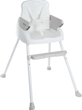 Cadeira De Alimentação Bebê Portátil 3 em1 Segura Apoio para Pés Ajustável Cinto 5 Pontos Capa Removível (CINZA)