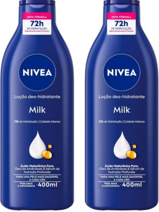 NIVEA Kit Loção Hidratante Milk Pele Seca a Extrasseca 400ml (2 unidades)