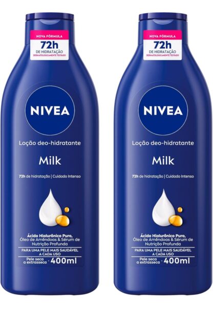 NIVEA Kit Loção Hidratante Milk Pele Seca a Extrasseca 400ml (2 unidades)