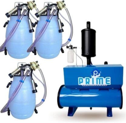 Ordenhadeira Mecânica Balde ao pé Bomda de vacuo 450 Litros, Motor 2 Cv, com 3 Conjuntos Completos (220)