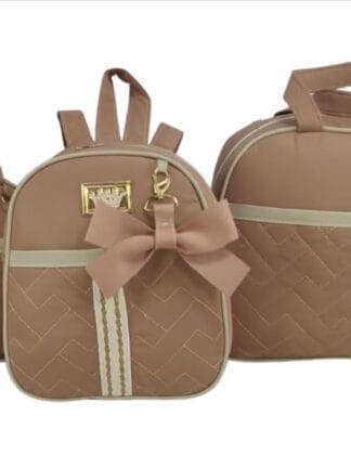 BOLSA MATERNIDADE MENINA 3 PEÇAS LAÇO