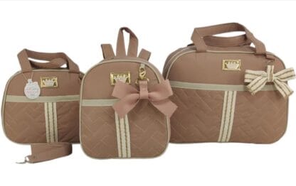 BOLSA MATERNIDADE MENINA 3 PEÇAS LAÇO