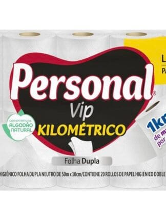 Personal Papel Higiênico Kilométrico Folha Dupla, Com 20 Rolos 50M