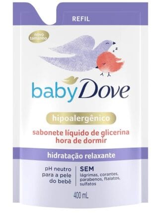 Dove Baby Sabonete Líquido de Glicerina Hidratação Relaxante Hora de Dormir 400ml Refil