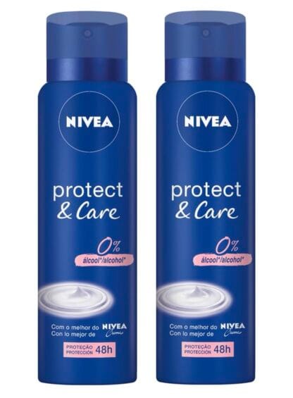 Kit Desodorante Aerossol NIVEA Protect & Care 150ML - 2 Unidades, Nivea, pacote de 2