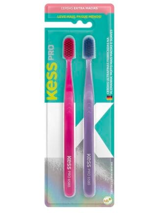 Kess Pack Com 2 Escovas Dentais Pro Extra Macias