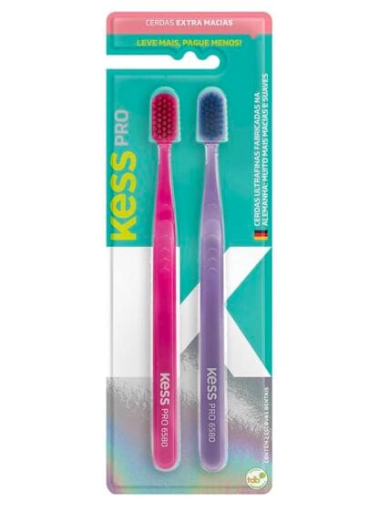 Kess Pack Com 2 Escovas Dentais Pro Extra Macias