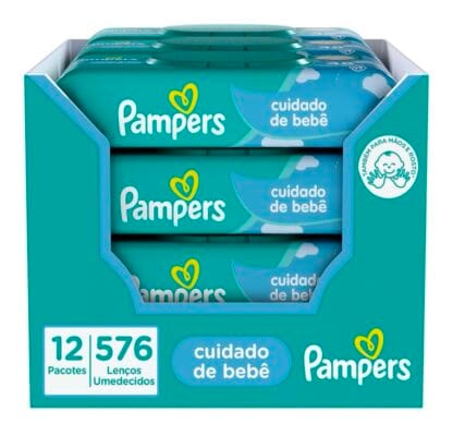 Pampers Lenços Umedecidos Cuidado de Bebê 576 unidades