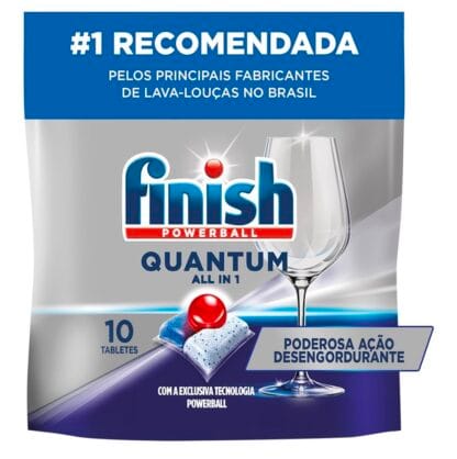 Detergente para Lava Louças em tabletes Finish Quantum All in 1 com 10 unidades