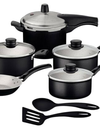 Jogo de Panelas Tramontina Turim em Alumínio com Revestimento Interno e Externo em Antiaderente Starflon Max Preto 7 Peças