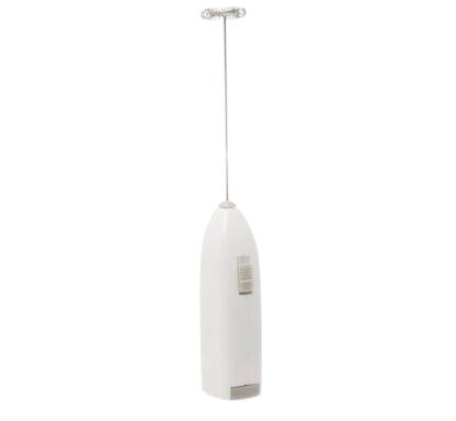 LYOR - Mini Mixer Misturador Elétrico para Bebidas - Inox e Plástico Branco - Eficiente e Compacto para Batidas e Misturas Rápidas