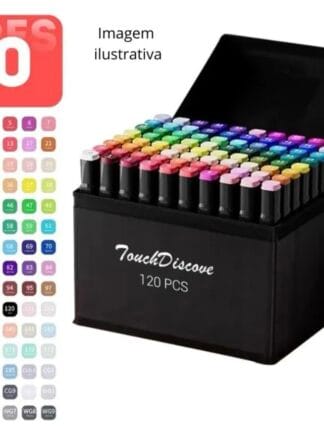 Conjunto Canetas Marcador Canetinha Ponta Dupla 120cores Kit