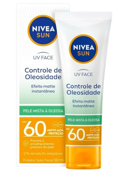 NIVEA SUN Protetor Solar Facial Beauty Expert Controle de Oleosidade FPS 60 50g
