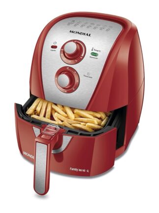 MONDIAL Fritadeira Sem Óleo Air Fryer 4L, Vermelho/Inox, 1500W, 110V - AFN-40-RI