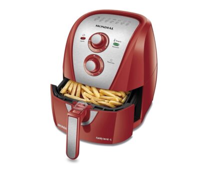 MONDIAL Fritadeira Sem Óleo Air Fryer 4L, Vermelho/Inox, 1500W, 110V - AFN-40-RI