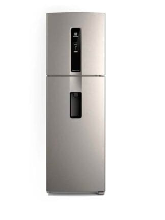 Geladeira Electrolux Frost Free Inverter 410L Água na Porta com AutoSense Duplex Inox Look (IW46S) 127V