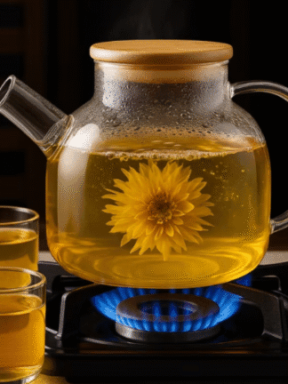 Chaleira De Vidro C/ Infusor Inox 1000 Ml Resistente Ao Fogo