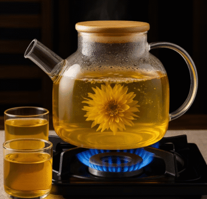 Chaleira De Vidro C/ Infusor Inox 1000 Ml Resistente Ao Fogo